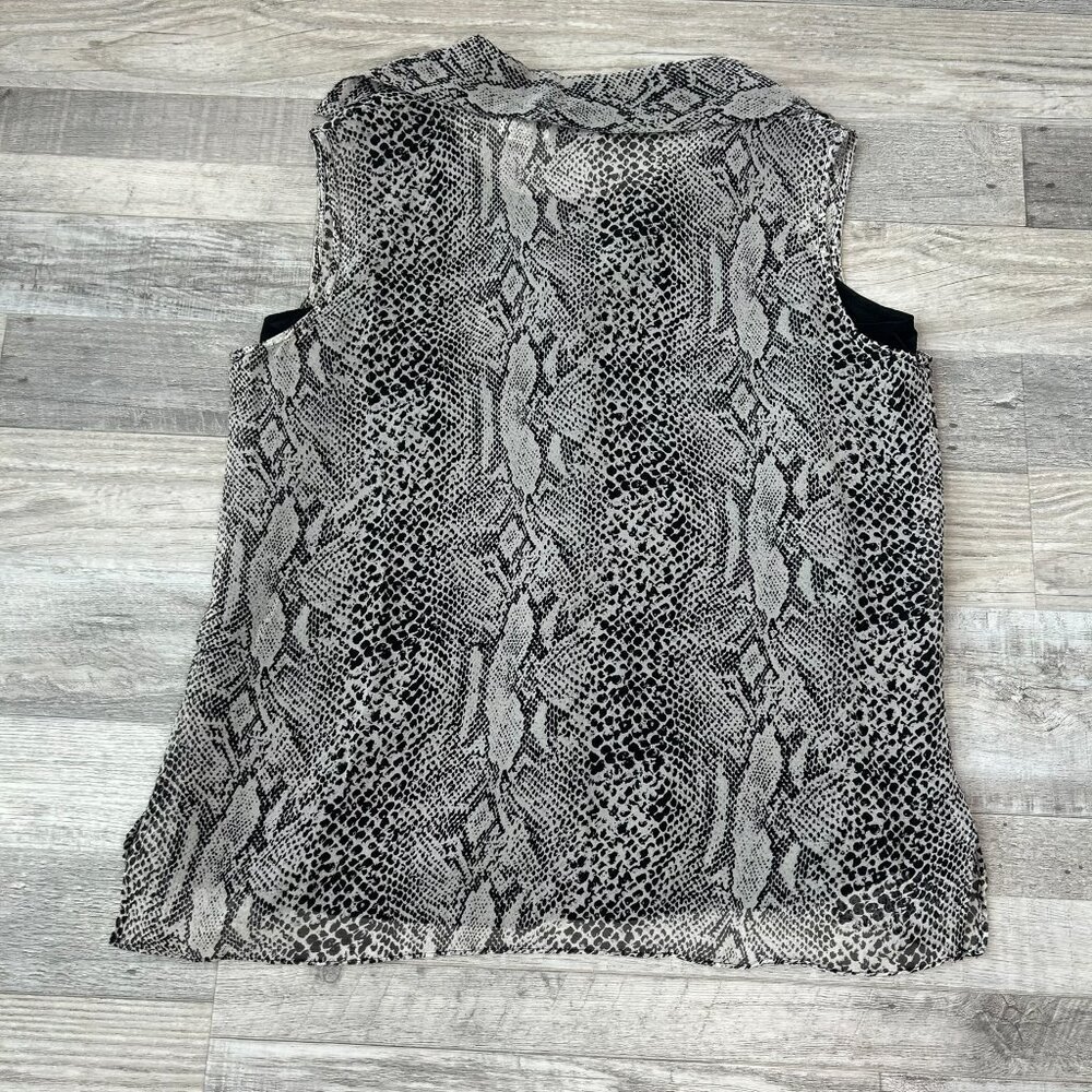 New York City Co. 100% Silk Lined Snakeskin Print Sleeveless Top Size Medium D4 - Picture 4 of 4